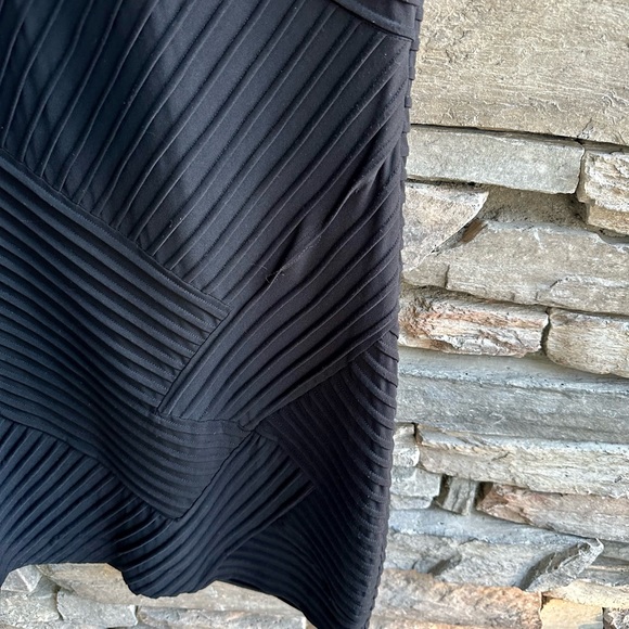 Calvin Klein Bodycon LBD Sleeveless Dress Black Side Zip Stretch Ribbed Party - Picture 6 of 8